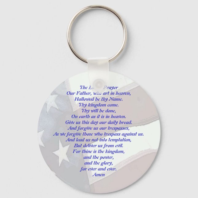 Flag with Lord's Prayer Keychain (Front)