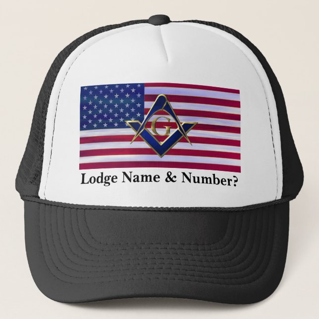 Flag with Square and Compasses Trucker Hat (Front)