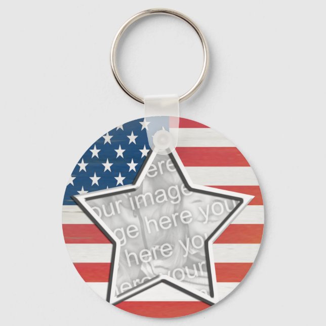 Flag with Star Keychain (Front)