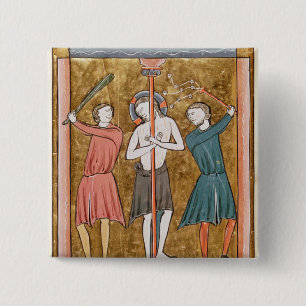 Flagellation, from 'Psautier a l'Usage de Paris' 2 Inch Square Button