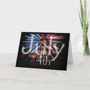 FlagFireworks July 4th Card