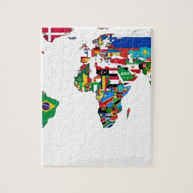 Flagged World - Map of Flags of the World Jigsaw Puzzle (Vertical)