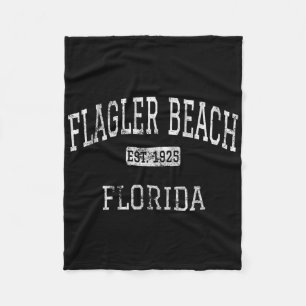 Flagler Beach Florida Fl Vintage Fleece Blanket