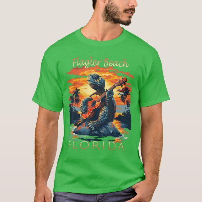 Flagler Beach Florida Vacation Turtle T-Shirt (Front)