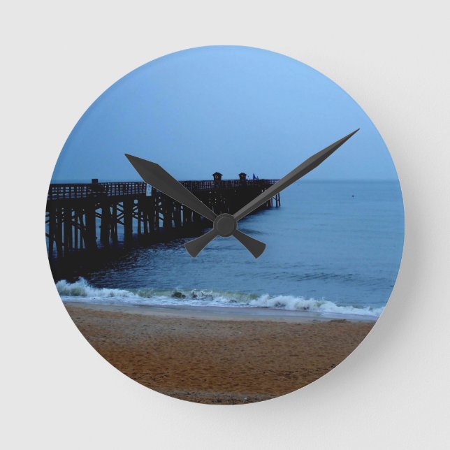 Flagler Beach Pier Round Clock (Front)
