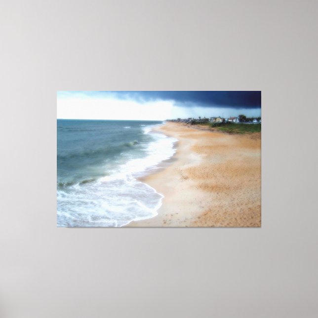 Flagler Beach Shoreline Painting Canvas Print (Front)