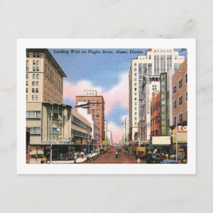 Flagler St., Miami, Florida Vintage Postcard
