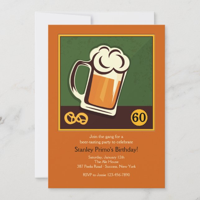 Flagon of Beer Invitation (Front)
