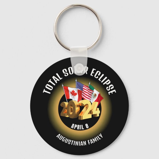 Flags 2024 TOTAL SOLAR ECLIPSE Family Keychain (Front)