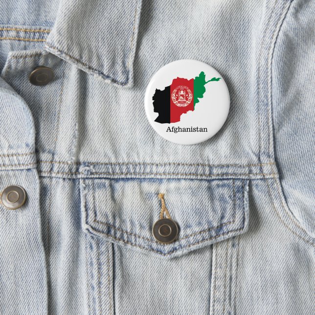 Flags and countries Afghanistan 2 Inch Round Button (In Situ)