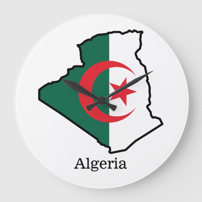 Flags and countries Algeria Large Clock (Front)