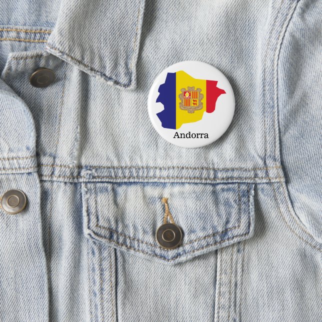 Flags and countries Andorra 2 Inch Round Button (In Situ)