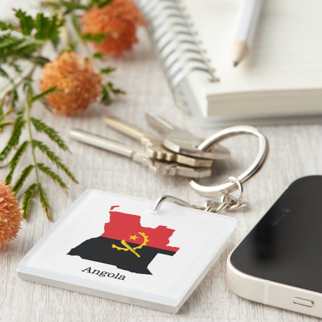 Flags and countries Angola Keychain (Front Right)