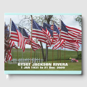 Flags and Crosses Military Memorial Guest Book