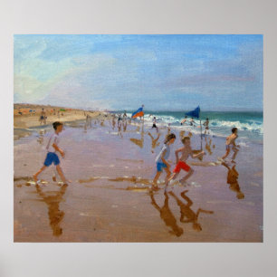 Flags and reflections Montalivet Poster