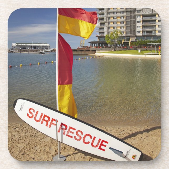 Flags and surf rescue board coaster (Front)