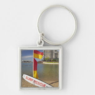 Flags and surf rescue board keychain