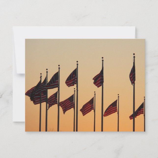 Flags at Sunset American Patriotic USA (Front)