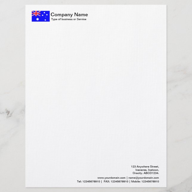 Flags - Austrailia Letterhead (Front)