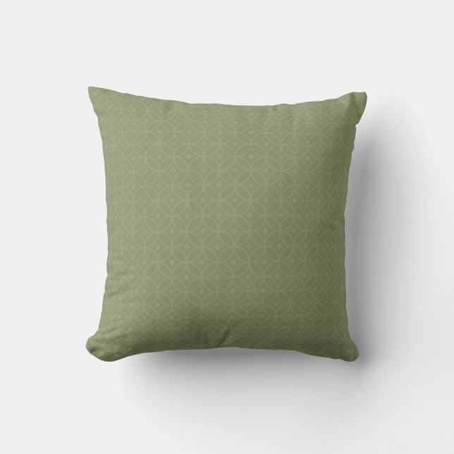 Flags clear olive green throw pillow (Front)