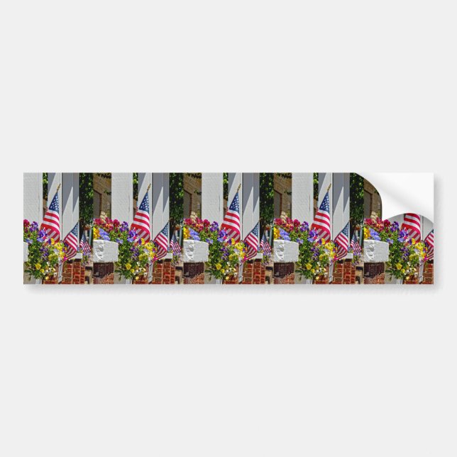 Flags + Flowers Bumper Sticker (Front)
