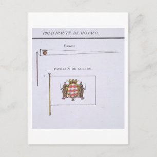 Flags from Monaco, from a French book of Flags, c. Postcard