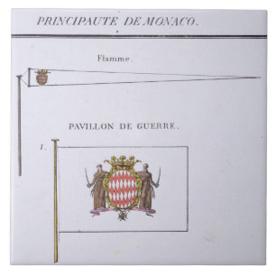 Flags from Monaco, from a French book of Flags, c. Tile