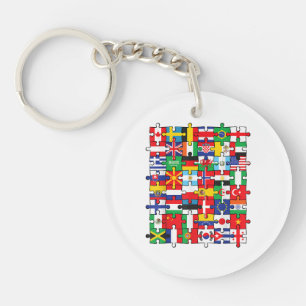 Flags of Countries of the World international flag Keychain