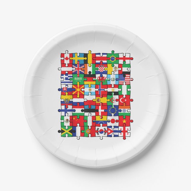 Flags of Countries of the World international flag Paper Plate (Front)