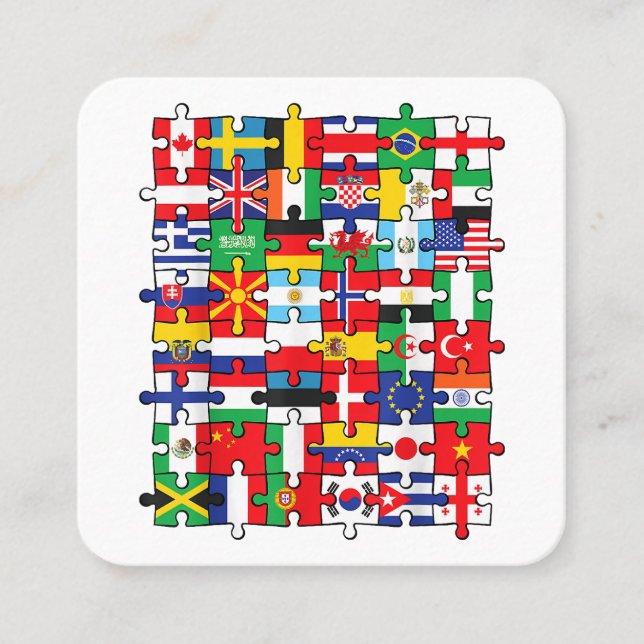Flags of Countries of the World international flag Square Business Card (Front)