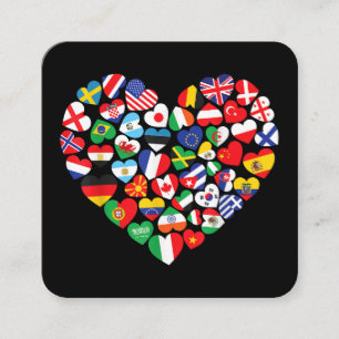 Flags of Countries of the World international flag Square Business Card