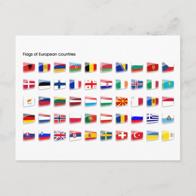 Flags of European country Postcard (Front)
