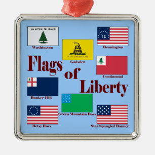 Flags of Liberty Metal Ornament