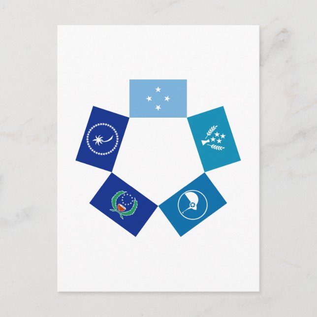 Flags of Micronesia and its States Postcard (Front)