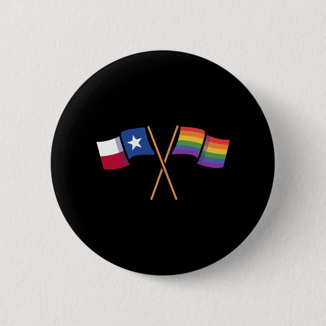 Flags of Pride Texas Design for proud LGBT+ Texans 2 Inch Round Button (Front)