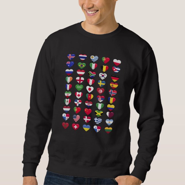 Flags of the countries heart shape sweatshirt (Front)