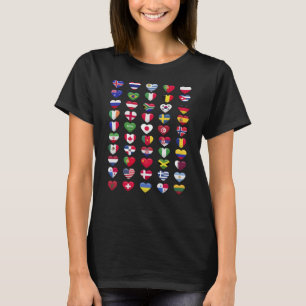 Flags of the countries heart shape T-Shirt