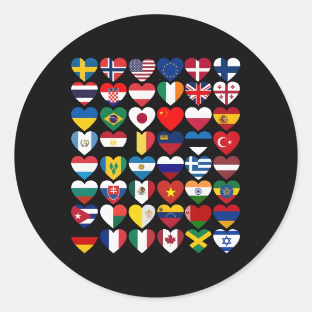 Flags Of The Countries Of The World International Classic Round Sticker (Front)