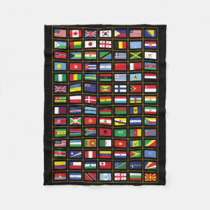 Flags Of The Countries Of The World International  Fleece Blanket