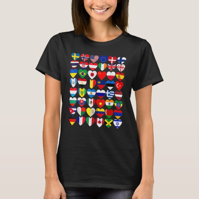 Flags Of The Countries Of The World International T-Shirt (Front)