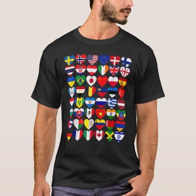 Flags Of The Countries Of The World International T-Shirt (Front)