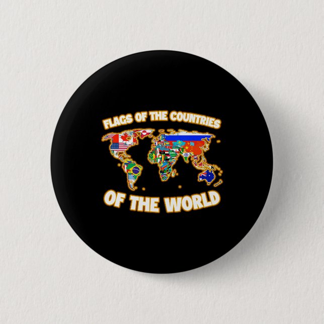 Flags Of The Countries Of The World Map Internatio 2 Inch Round Button (Front)