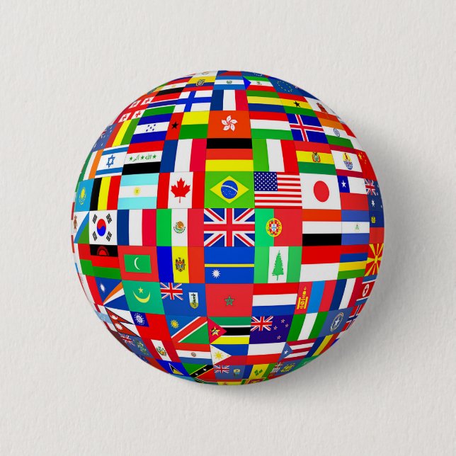 FLAGS OF THE GLOBE 2 INCH ROUND BUTTON (Front)