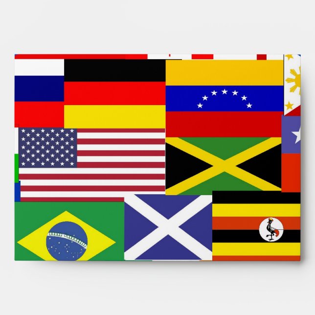 Flags of the world collage envelopes (Front)