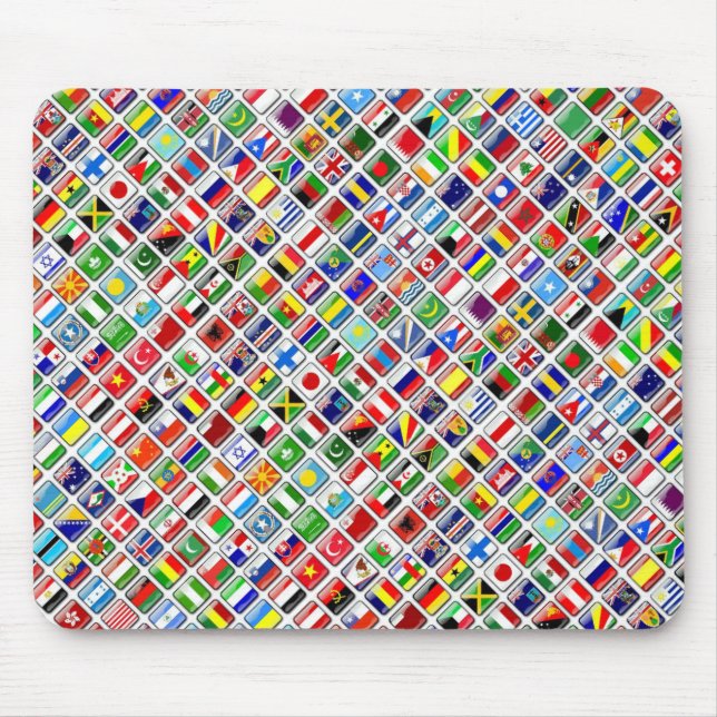 Flags of the World, Diagonal Style Mouse Pad (Front)