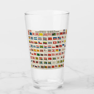 Flags of the world glass