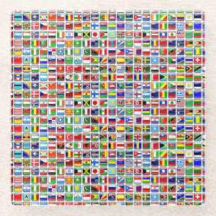Flags of the World Glass Coaster