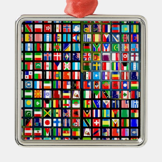 Flags of the world metal ornament (Front)