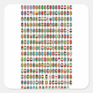 Flags of the World Popsicle Grid Square Sticker