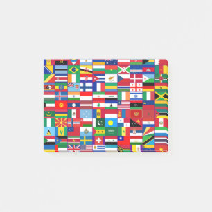 Flags of the world post-it notes